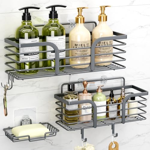 Yougai Dark Gray Shower Shelves, Bathroom Organizers and Storage by Yougai