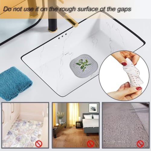 Bovinde Hair Drain Catcher Square for Shower 4PCS (Grey Aluminium White) - Image 4