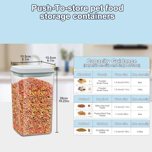 LEAWALK 4 Lbs Airtight Dog Cat Pet Food Storage Container PopTop White - Image 2