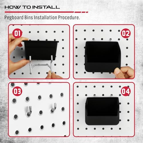 Ultimate 121-Piece Pegboard Hooks Set, Pegboard Accessories with Metal Hooks, Durable Peg Board Organizer Accessories, Pegboard Bins, Peg Board Tool Utility Hooks - Image 6