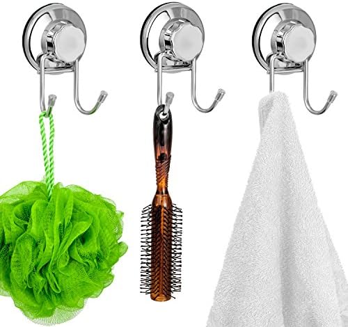 SANNO Suction Cup Hooks for Shower Vacuum Hook for Flat Smooth Wall Surface Towel Robe Bathroom Kitchen Shower Bath Coat, Stainless Steel (6 Pack) - Image 3