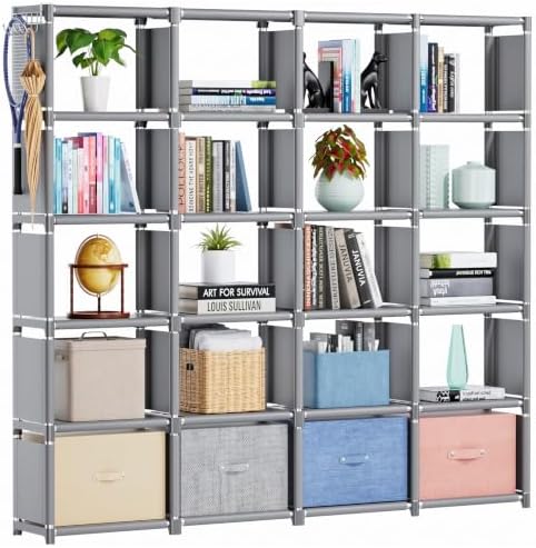 Mavivegue 20 Cube Book Shelf, Storage Organizer, Large DIY Bookcase-Grey by Mavivegue