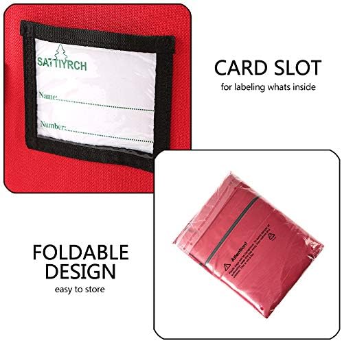 Sattiyrch Christmas Tree Storage Bag,Fits Up to 6 ft Tall Artificial Tree,Heavy Duty 600D Canvas Red Christmas Tree Storage Container with Sleek Dual Zipper and Durable Handles,45" x 15" x 20" - Image 3
