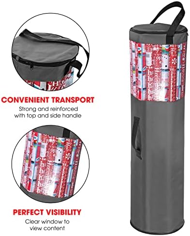 Wrapping Paper Storage Bag | Wrapping Paper Organizer Under Bed for Storing Multiple Rolls of Gift Wrap, 42” Length Container Constructed of Durable 600D Oxford Material (Gray) - Image 4