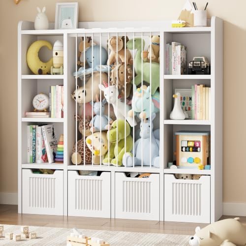 Toy Storage Organizer with Stuffed Animal Storage, White by LEFURTURE