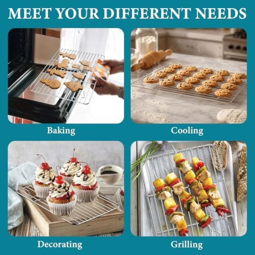 TeamFar Cooling Rack, Silver Stainless Steel Baking Rack for Oven - Image 6