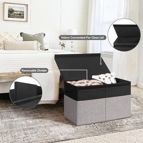INDRESSME 85L Large Toy Storage Box with Lid Collapsible Organizer Bin - Image 5