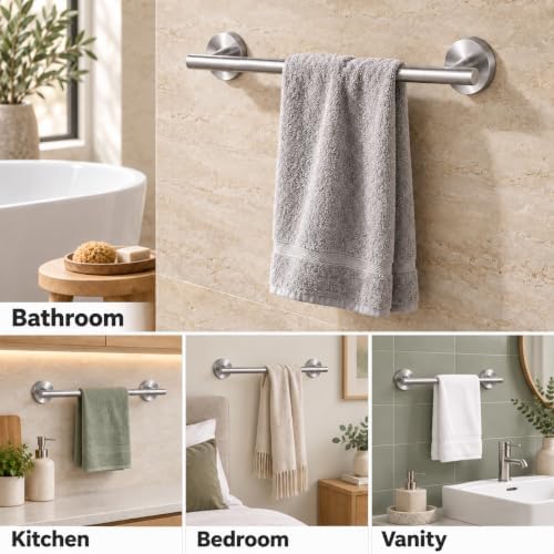 18" Rustproof Stainless Steel Towel Bar, Wall Mounted Towel Rack - Image 2
