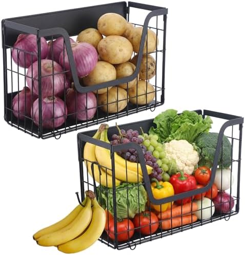2-Pack Magnetic Shelves for Refrigerator – Heavy Duty Storage Baskets with Hooks, Space-Saving Fridge Organizer for Fruits, Vegetables, Snacks, Laundry & Kitchen Supplies by Unknown