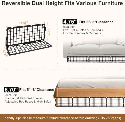 12 Pcs Under Bed Blocker for Pets, Floor-Safe Under Couch Blocker - Image 6
