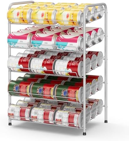 Vrisa Can Organizer for Pantry Canned Food Storage Rack for Kitchen, Silver by Vrisa