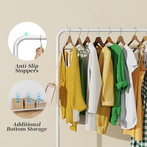 Simple Trending Clothes Clothing Garment Rack, Clothes Organizer, White - Image 6