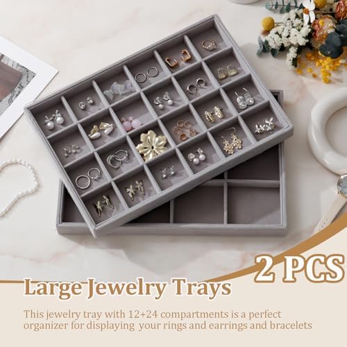 Large Velvet Jewelry Tray Display Drawer Inserts 2 Pack - Image 2