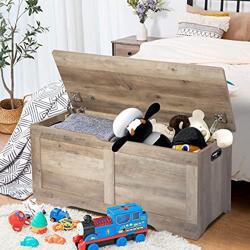Timberer 39.4" Storage Chest, Wooden Storage Bench, Lift Top Toy Chest - Image 2