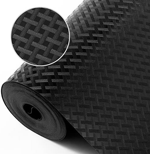 Shelf Liners for Kitchen Cabinets Non Adhensive, Black 17.5"× 236.2" by StaHom