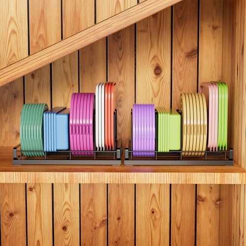 Small Food Container Lid Organizer with Adjustable 5 Dividers Black - Image 6