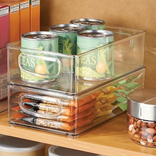 iDesign Stackable Pantry Bin with Handles, Set of 2, Clear - Image 3
