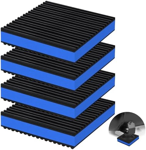 4 Pack Anti Vibration Pads for Washing Machine 4"x4"x7/8", Sound Isolation Vibrating Pad Ribbed Rubber Damping Mat EVA Center for Air Compressors, Conditioner, Treadmill, HVAC Washer Dryer by phepetroll