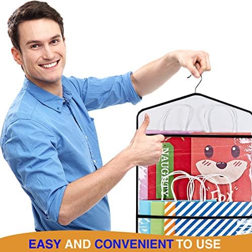 ProPik Hanging Double Sided Gift Bag Storage Organizer with Multiple Front and Back Pockets Organize Your Gift Wrap, Tissue Paper, and Paper Bags 38 x 16 Inch PVC (Black) - Image 5