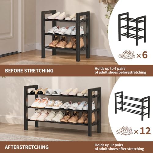 Expandable Shoe Rack, Heavy Duty Metal Shoe Organizer for Closet - Image 4