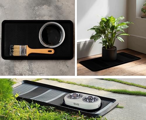 Rubber Boot Tray - Black 16x32 inch Large Waterproof Shoe Tray - Image 4