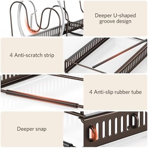 ORDORA Pots and Pans Organizer under Cabinet, 11.8-22.8" 12 Dividers Bronze - Image 4