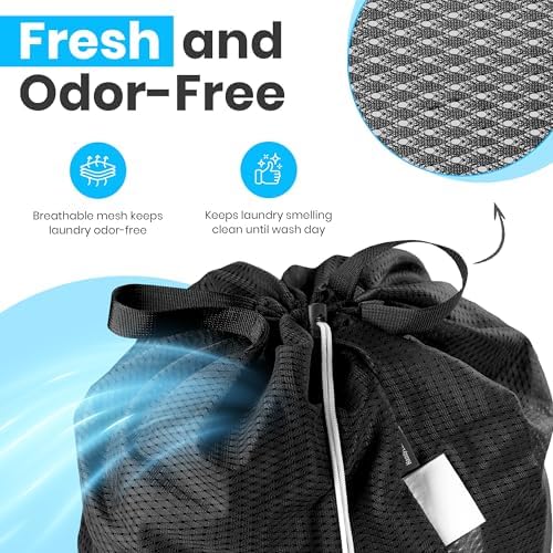 Handy Laundry Mesh XL Laundry Bag 24"x36" with Shoulder Strap, Black - Image 5