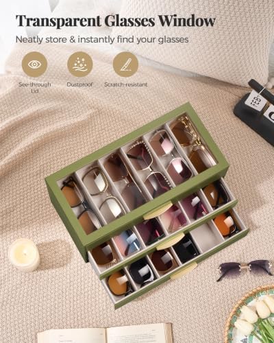 Lolalet Sunglasses Organizer Case for Women, Eyeglass Storage Holder - Image 3