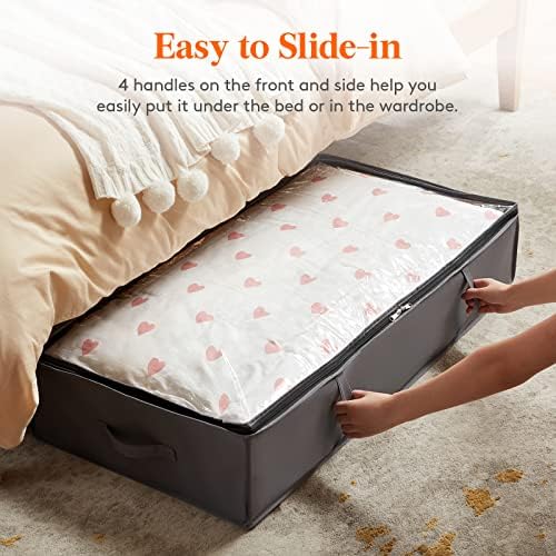 Lifewit 95L 2 Pack Under Bed Storage Container, Blanket Organizer, Gray - Image 3