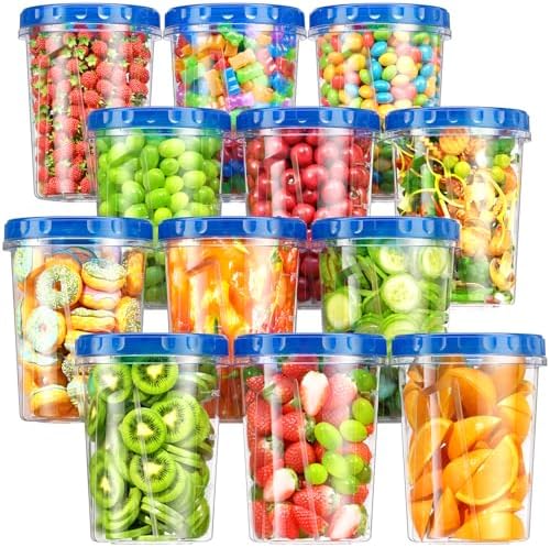 BiuLeon [12 Pack-34oz Freezer Storage Containers, Plastic Soup Containers with Lids, BPA Free Food Storage Containers with Twist Top Lids, Reusable Meal Prep Containers by Unknown