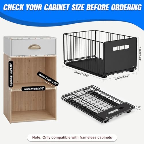 Pull Out Cabinet Organizer, No Drill Slide Out Drawer 2 Pack Black - Image 3
