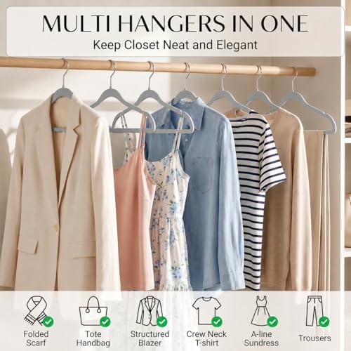 SMARTOR Plastic Hangers 100 Pack - Thin Hangers for Space Saving - Gray - Image 2