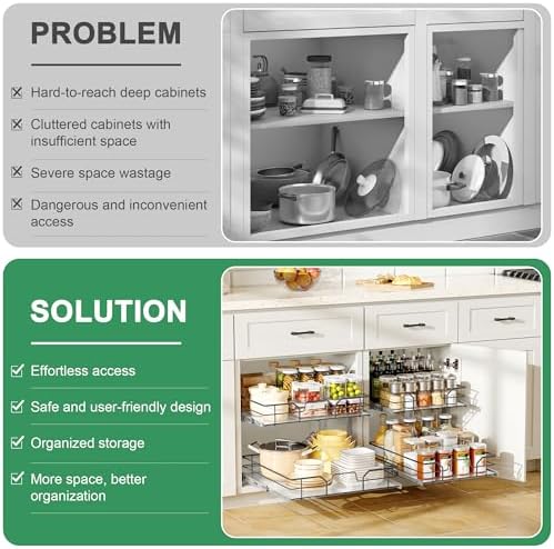 2-Tier Pull Out Cabinet Organizer (20" W x 22" D) - Image 4