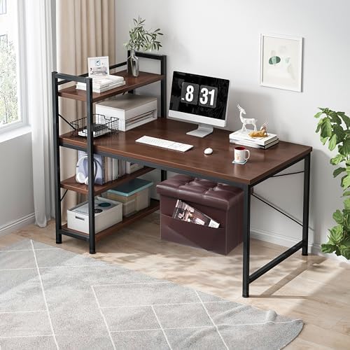 AmasSmile Ottoman with Storage,Folding Chest, 16" Leather,Brown 2 Pack - Image 5