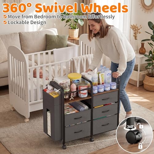 CODACE Baby Diaper Caddy Organizer Cart - Baby Organizers and Storage - Image 6