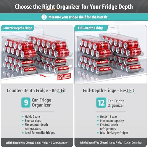 Sorbus Soda Can Organizer for Fridge & Freezer, Stackable with Lid (2 Pack) - Image 4