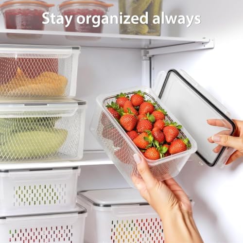 5 PCS Large Fruit storage Containers for Fridge Food Storage Containers - Image 7