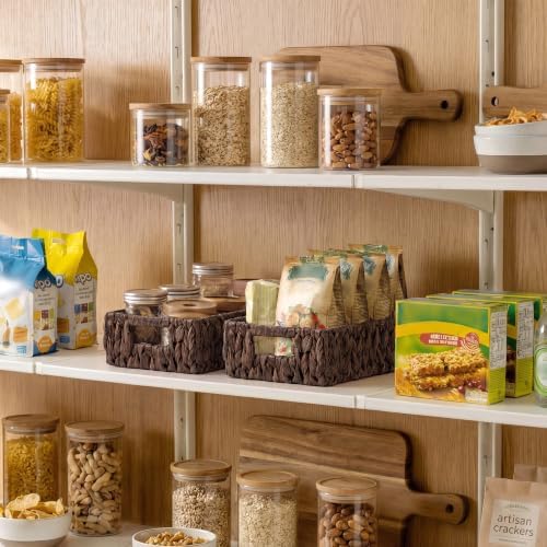 StorageWorks Wicker Baskets for Storage, Rectangle Basket, Brown Baskets - Image 2