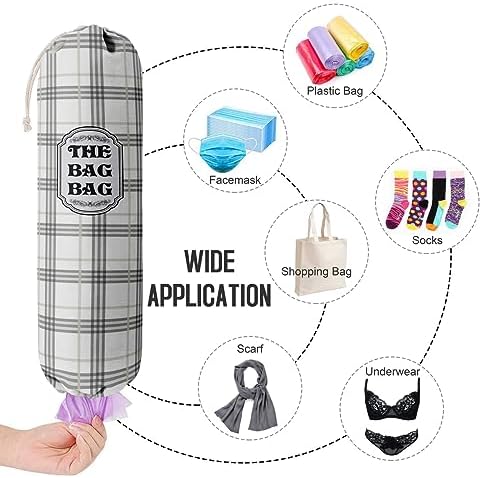 Classic Buffalo Check Plaid Grocery Bags Holder Organizer For Shopping Bags, Wall Mount Plastic Bags Storage Container Dispensers, Kitchen Housewarming Gifts For Women Family Friends Grandma Mom (A-9) - Image 4