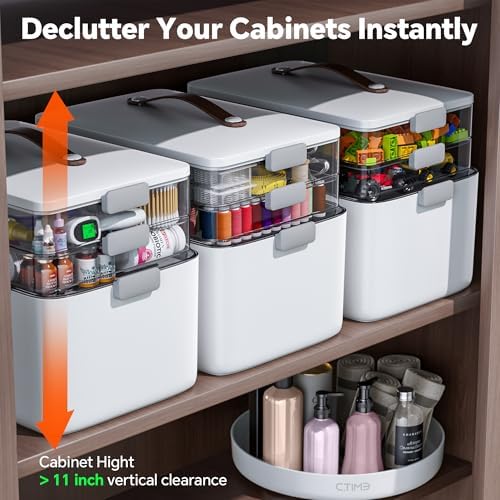 CTIME 3-Tier Medicine Organizer - Portable Medicine Cabinet with Handle - Image 3