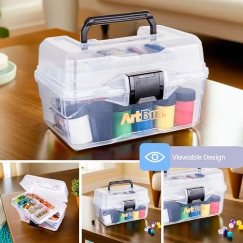 ArtBin Small Project Box with Lift-Out Tray, Clear - Image 6