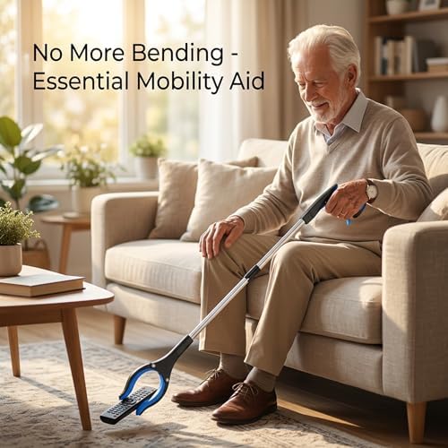Grabber Reacher Tool - Foldable Gripper and Reaching Tool - Heavy Duty Pick Up Stick Grabbers for Seniors, Trash, Surgery Recovery Must Haves Gifts, 32” Picker Upper Grabber (Blue) - Image 5