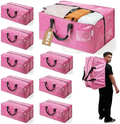 WORKPRO 8 Pack Extra Large Moving Bags with Backpack Straps & Handles by WORKPRO