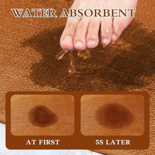 chakme Bathroom Rugs Mat 59x17, Ultra Thin Bath Rug Non Slip Runner Quick Dry Absorbent Bath Mat for Bathroom, (Orange, 59"x17") - Image 3
