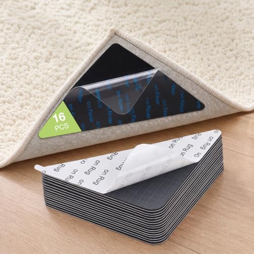 16Pcs Non Slip Rug Tape for Area Rugs, Strong Adhesive Carpet Gripper by Unknown