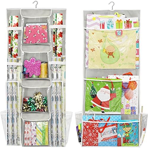 Simple Houseware Double-Sided Hanging Gift Wrap Organizer, Gray (Set of 1) by SimpleHouseware