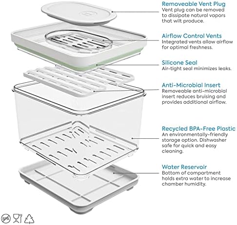 iDesign Fridge Produce Bin, Clear/White - Image 3