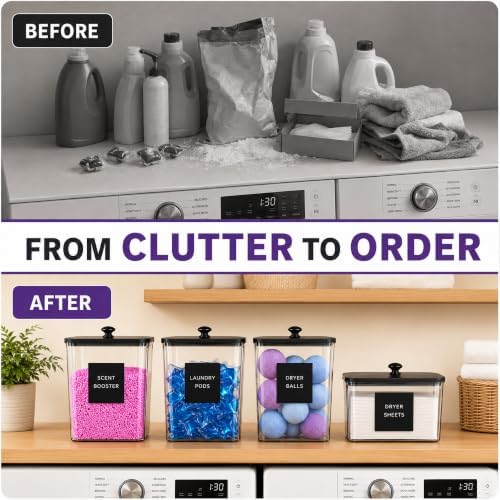 4 Pack Laundry Pods & Detergent Containers, Dryer Sheet Holder - Image 5