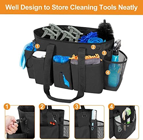 LoDrid Professional Cleaning Tote Caddy for Cleaning Supply, Black - Image 6
