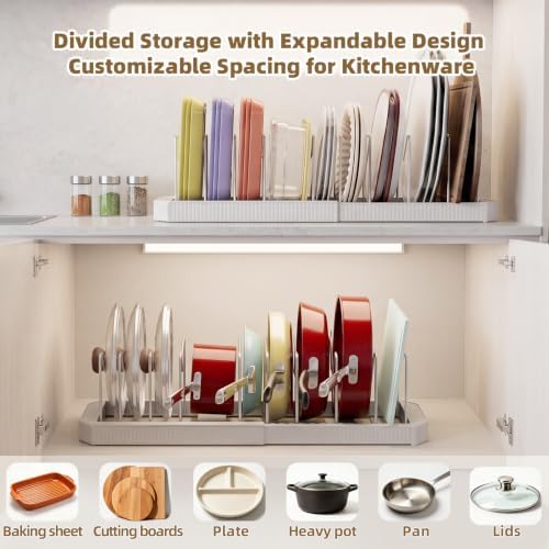 Expandable Pot Lid Organizer, 22" Adjustable Pot and Pan Holder - Image 3